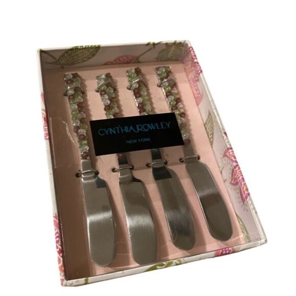 Cynthia Rowley Jeweled Spreader Set of of Four Handcrafted Tableware NWT - Picture 1 of 14